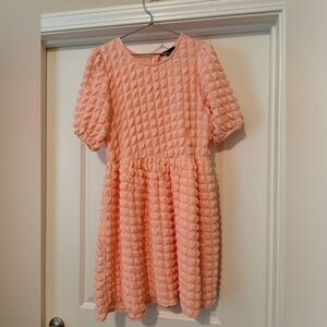 Charming Pink Textured Dress
